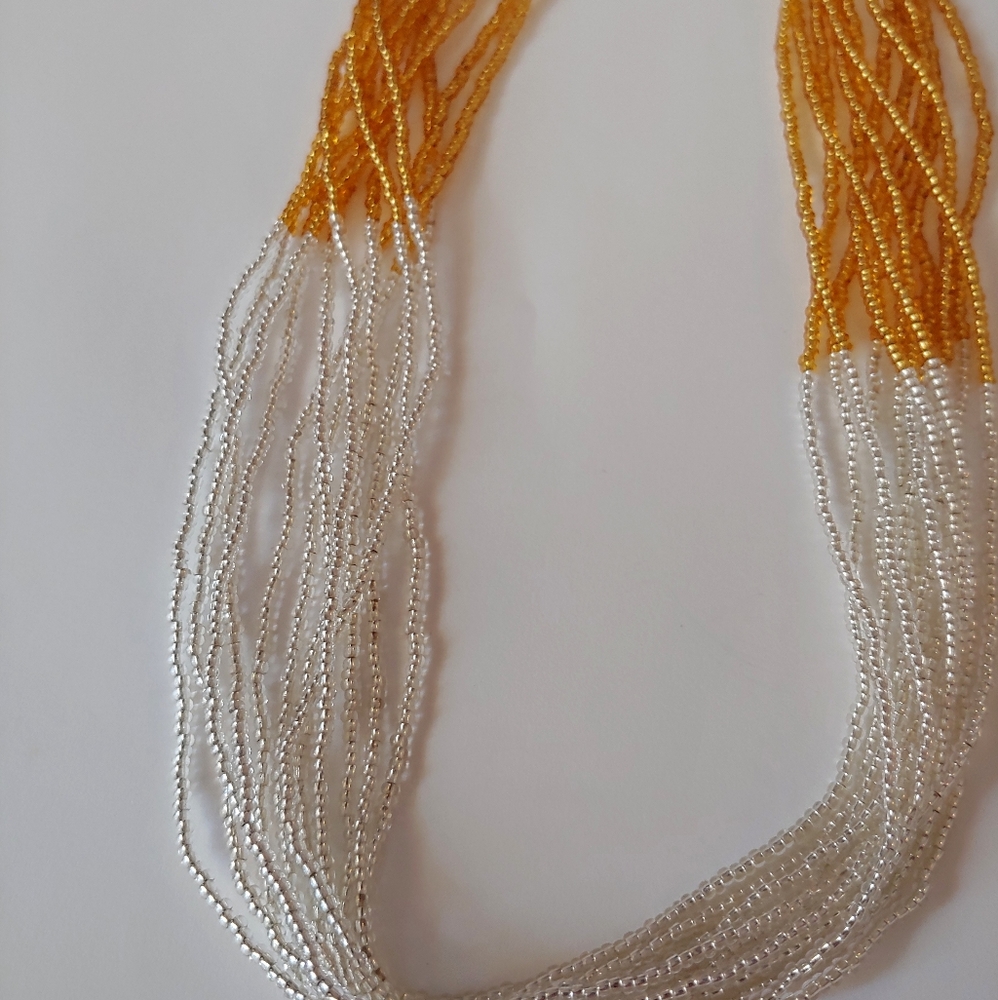 Multi strand glass bead necklace